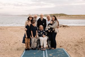 Family of 9 on the beach