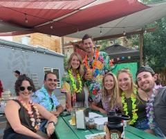 Table full of people at outdoor event