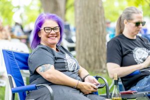 woman with purple hair
