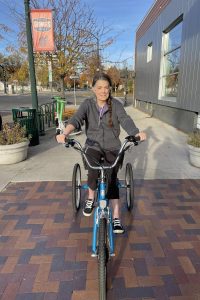 Woman on an electric trike