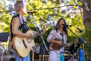 Two women singing