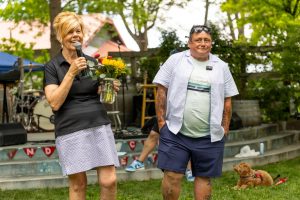 Two women at a charity event